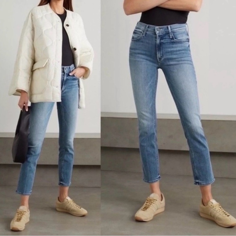 MOTHER Denim “The Mid Rise Dazzler Ankle Fray” Jeans Size 27 in We The Animals